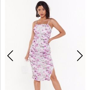 Nasty Gal Floral Ruched Dress Size 6